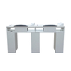 Marble Top Beauty Salon Nail Station Desk Wooden Furniture Aceton Proof Technician Double Manicure Table