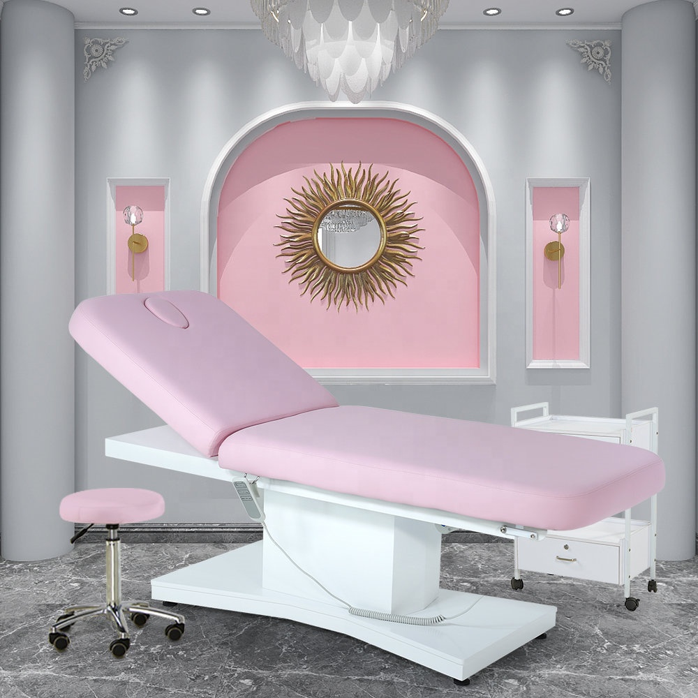 Luxury Best Pink Electric Massage Table Couch Spa Facial Lash Bed