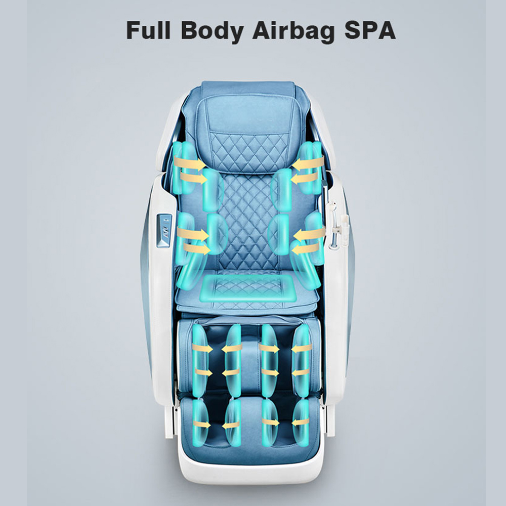 Luxury Blue Leather 0 Gravity Full Body Massage Chair