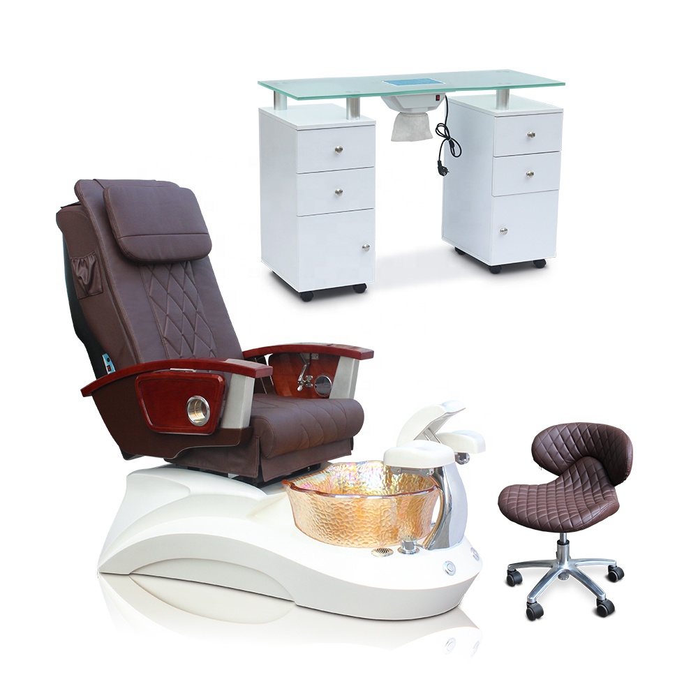 Modern Luxury Beauty Nail Salon Furniture Electric Pipeless Whirlpool Manicure Foot Spa Massage Pedicure Chair For Sale