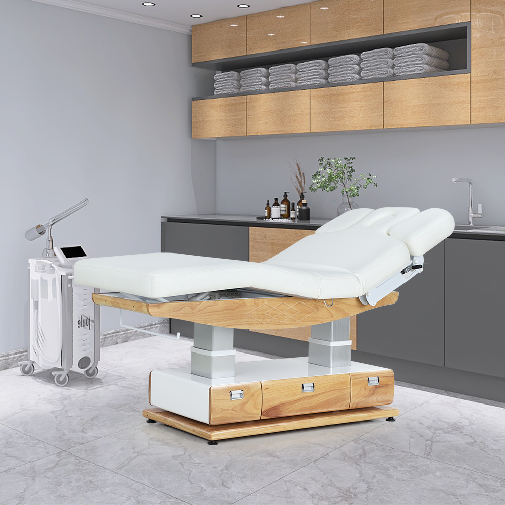 Wellness Electric Massage Table White Spa Bed
