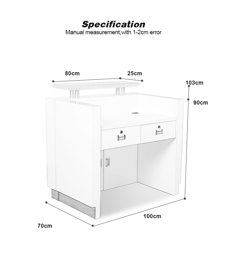 Modern Small White Wood Beauty Salon Furniture Reception Desk For Selling