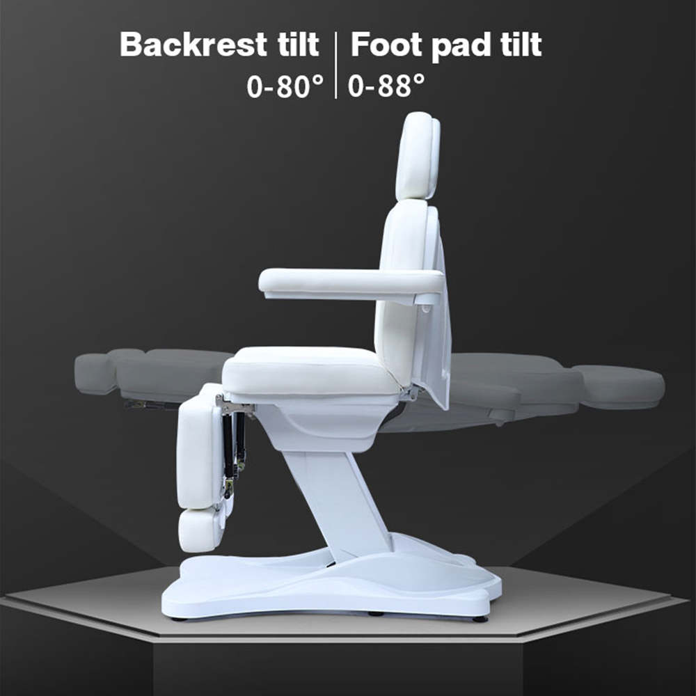 Electric Tattoo Podiatry Chair White Facial Bed for Salon