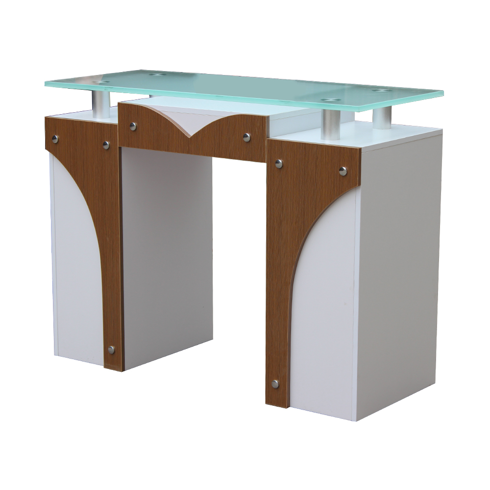 Glass Top Manicure Table Nail Desk with Dust Collector - Kangmei