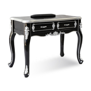 Black Luxury Vintage Nail Desk Station Manicure Table - Kangmei